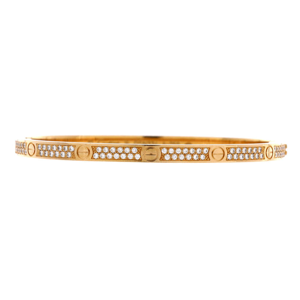 Cartier Small Love Bracelet 18K Yellow Gold with Pave Diamonds